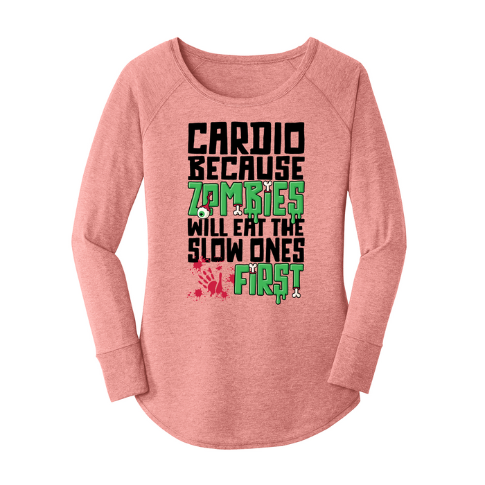 Womens X-Small Light Pink Long Sleeve Tunic Tee