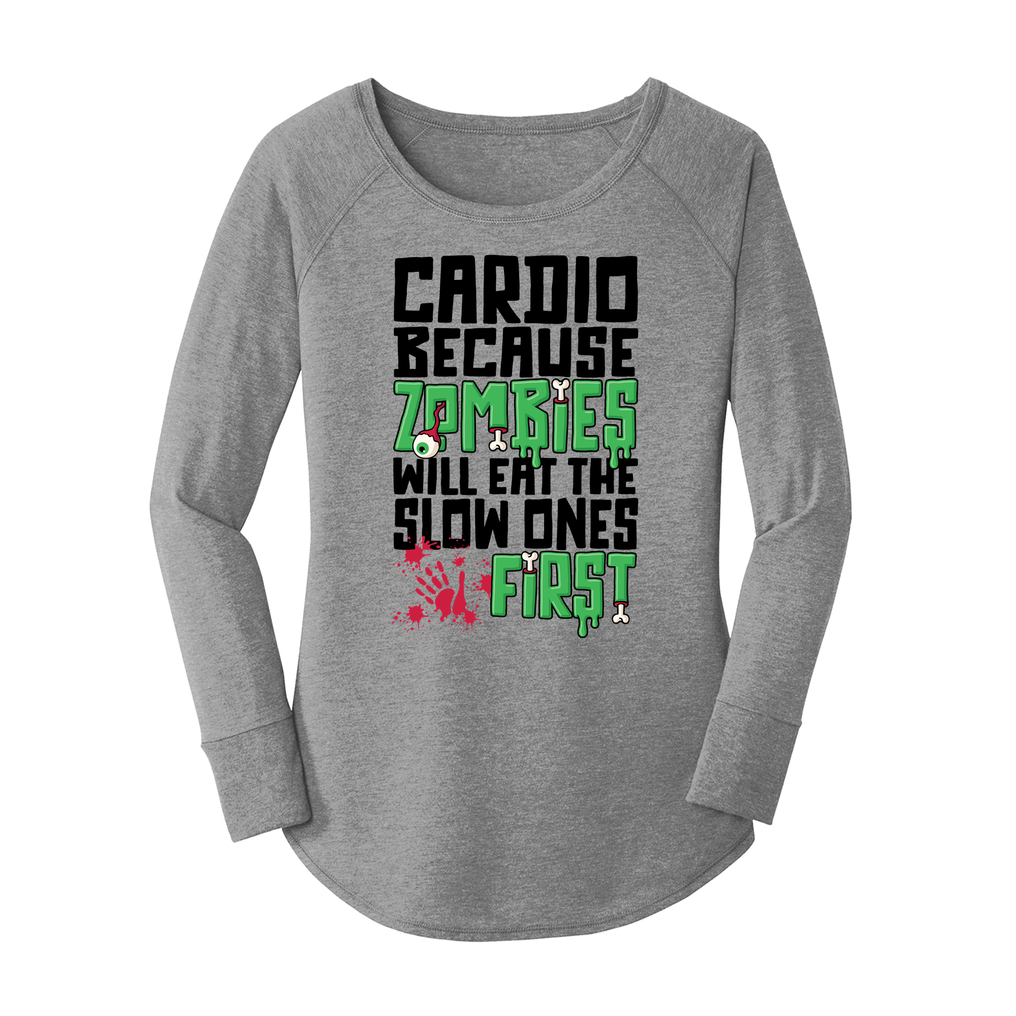 Womens X-Small Grey Long Sleeve Tunic Tee