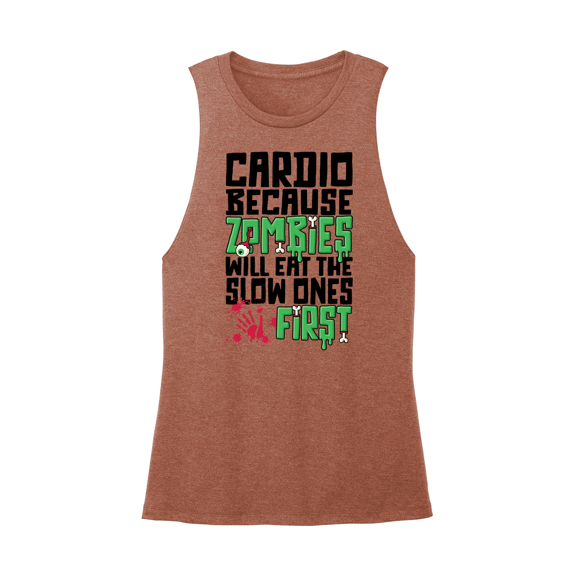 Womens X-Small Brown Muscle Tank