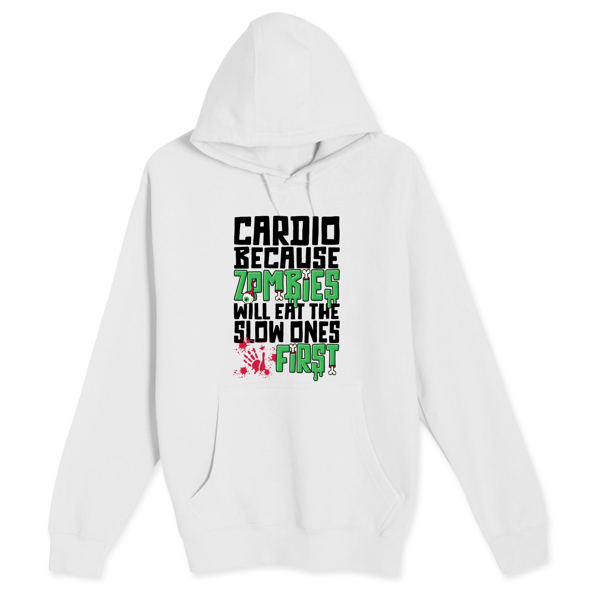 Unisex Small White Pullover Hooded Sweatshirt