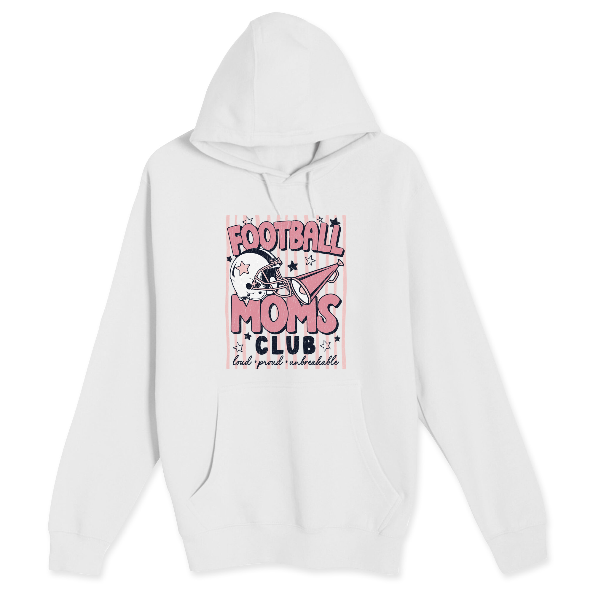 Unisex Small White Pullover Hooded Sweatshirt