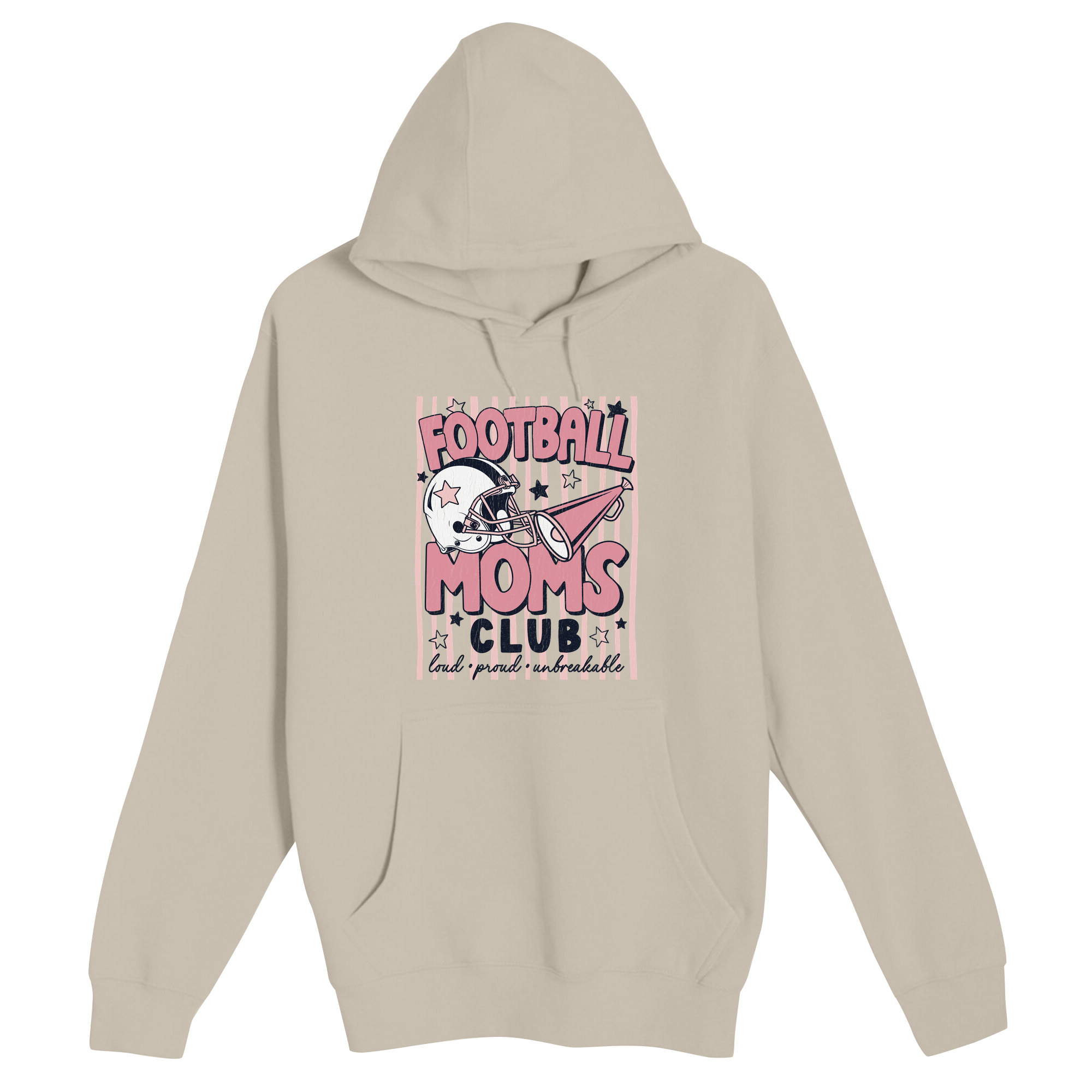 Unisex Small Natural Pullover Hooded Sweatshirt