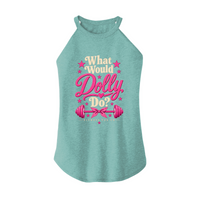 Womens X-Small Teal Rocker Tank Top