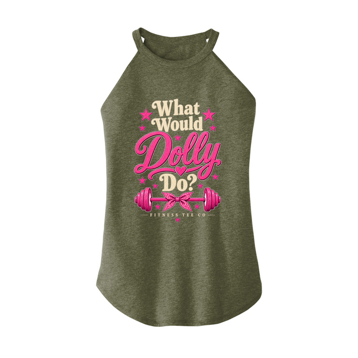 Womens X-Small Military Green Rocker Tank Top