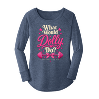 Womens X-Small Navy Heather Long Sleeve Tunic Tee