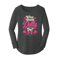 Womens X-Small Dark Heather Gray Long Sleeve Tunic Tee