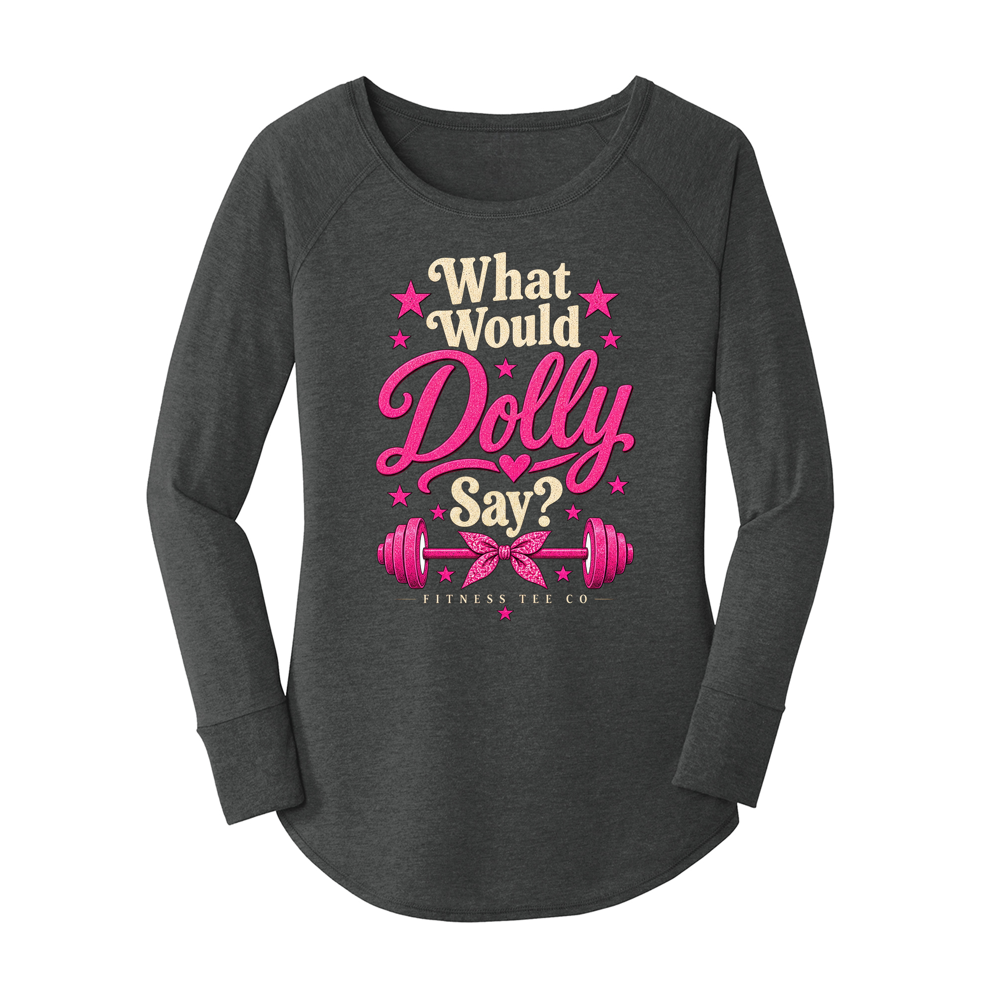 Womens X-Small Dark Heather Gray Long Sleeve Tunic Tee