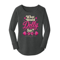 Womens X-Small Dark Heather Gray Long Sleeve Tunic Tee
