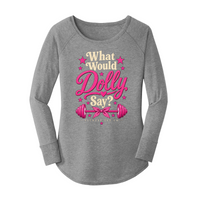 Womens X-Small Grey Long Sleeve Tunic Tee
