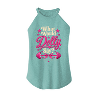 Womens X-Small Teal Rocker Tank Top