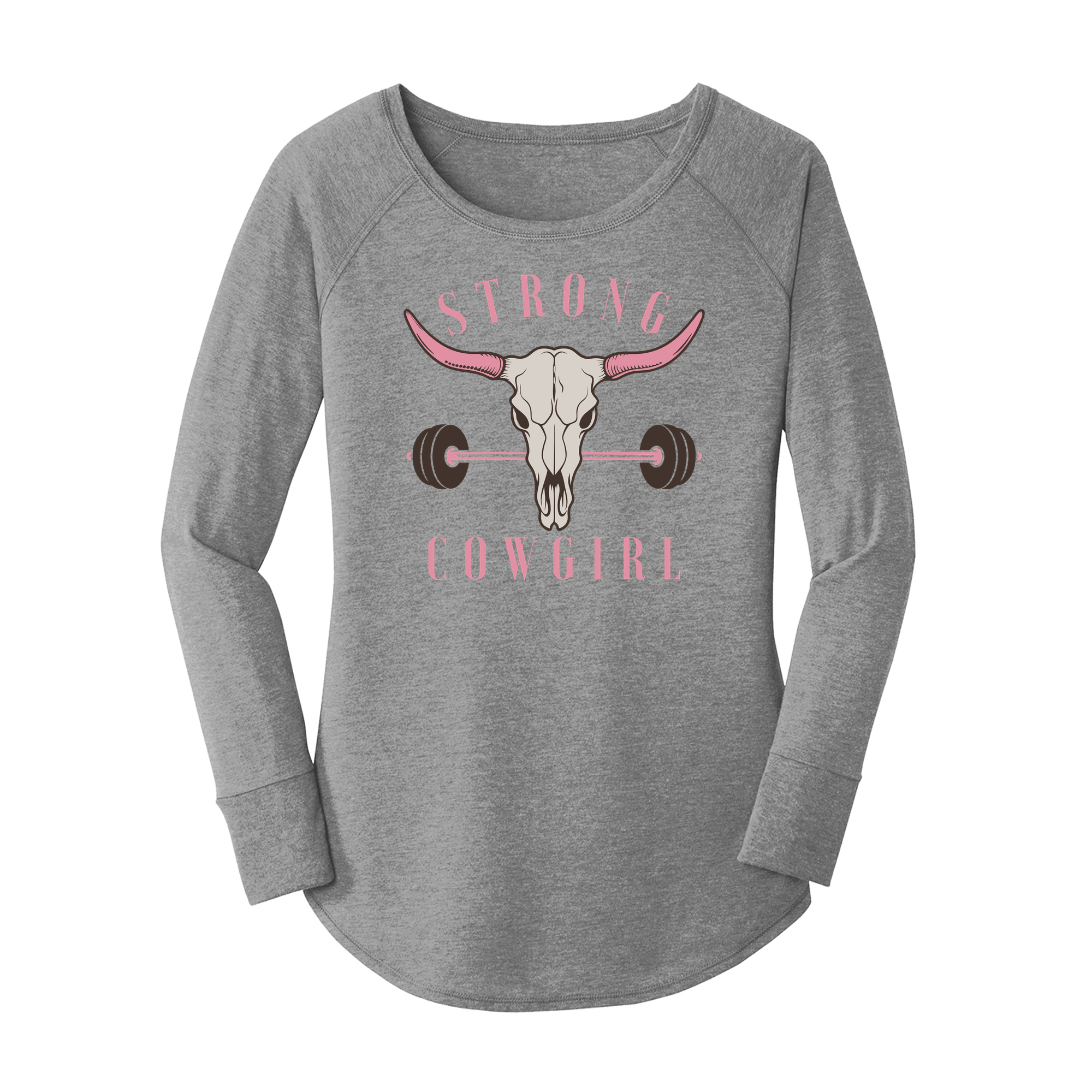 Womens X-Small Grey Long Sleeve Tunic Tee