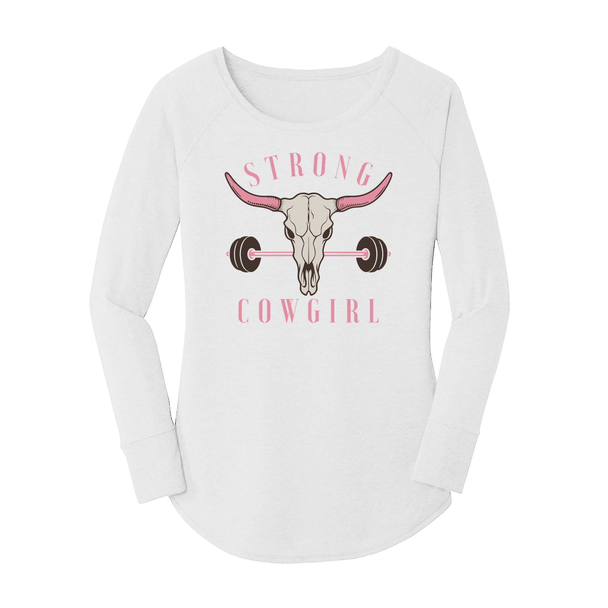 Womens X-Small White Long Sleeve Tunic Tee