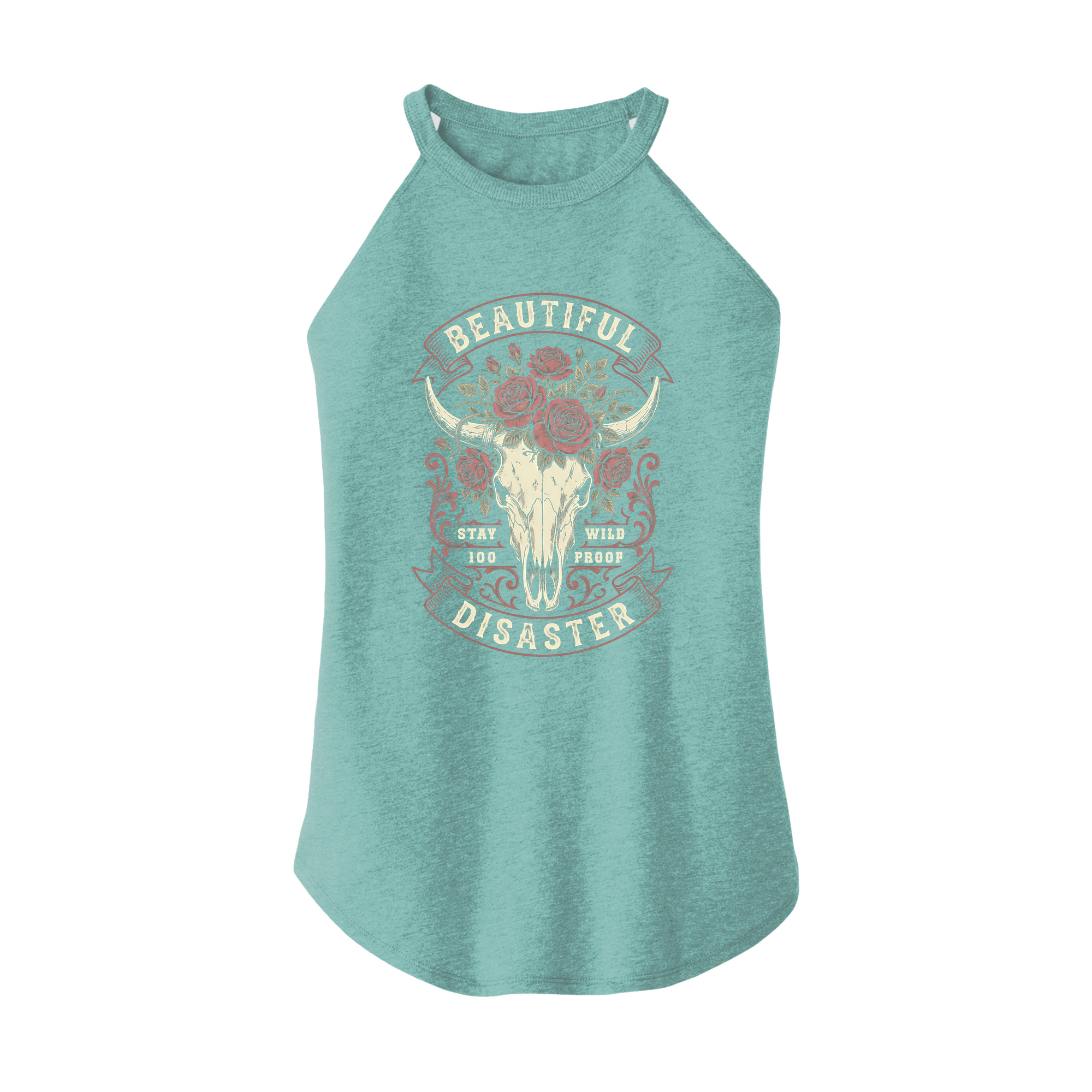 Womens X-Small Teal Rocker Tank Top
