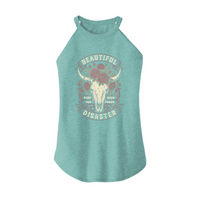 Womens X-Small Teal Rocker Tank Top