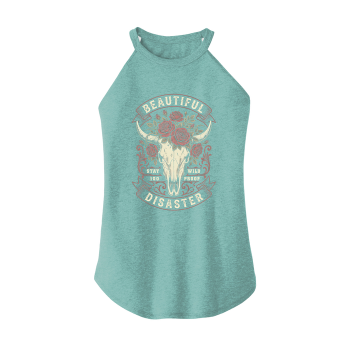Womens X-Small Teal Rocker Tank Top