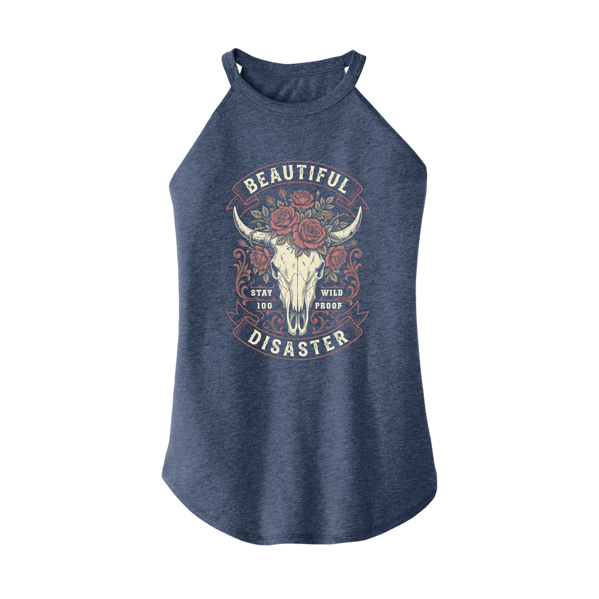 Womens X-Small Navy Heather Rocker Tank Top