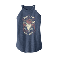 Womens X-Small Navy Heather Rocker Tank Top