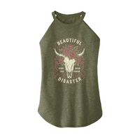 Womens X-Small Military Green Rocker Tank Top