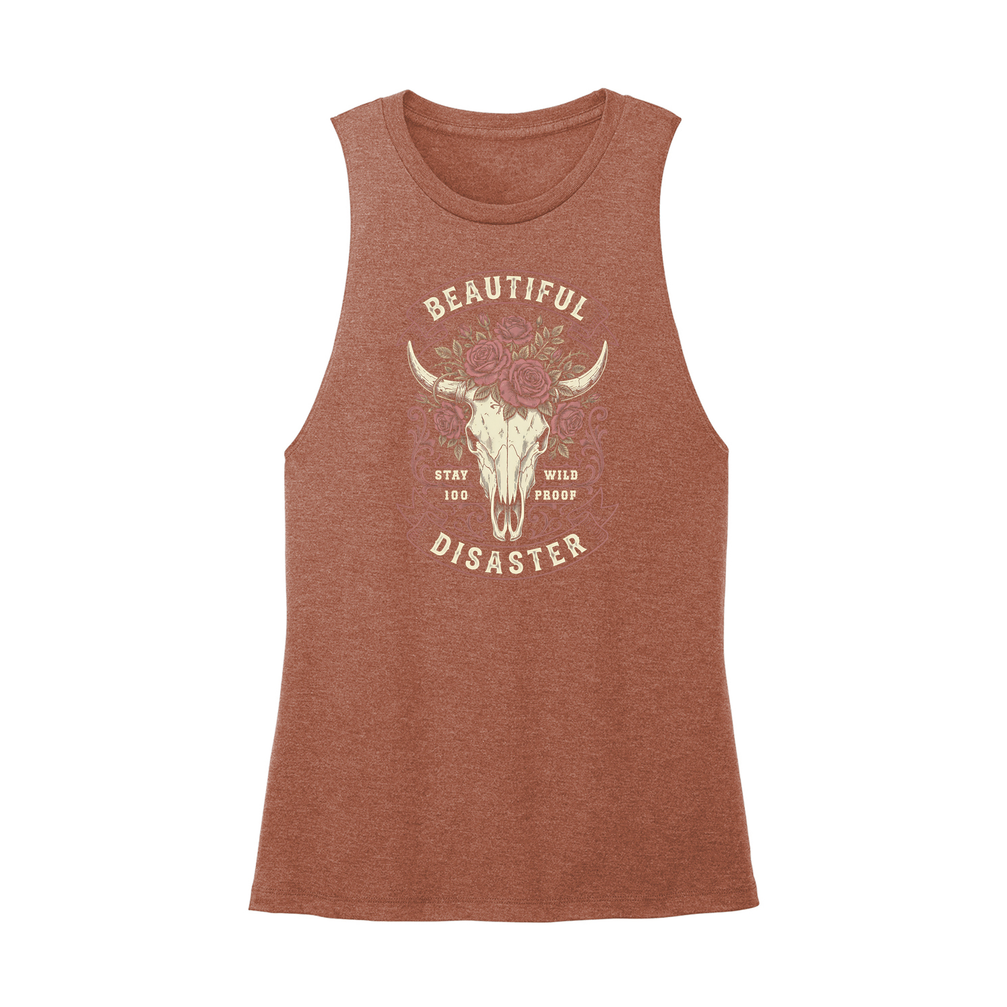 Womens X-Small Brown Muscle Tank