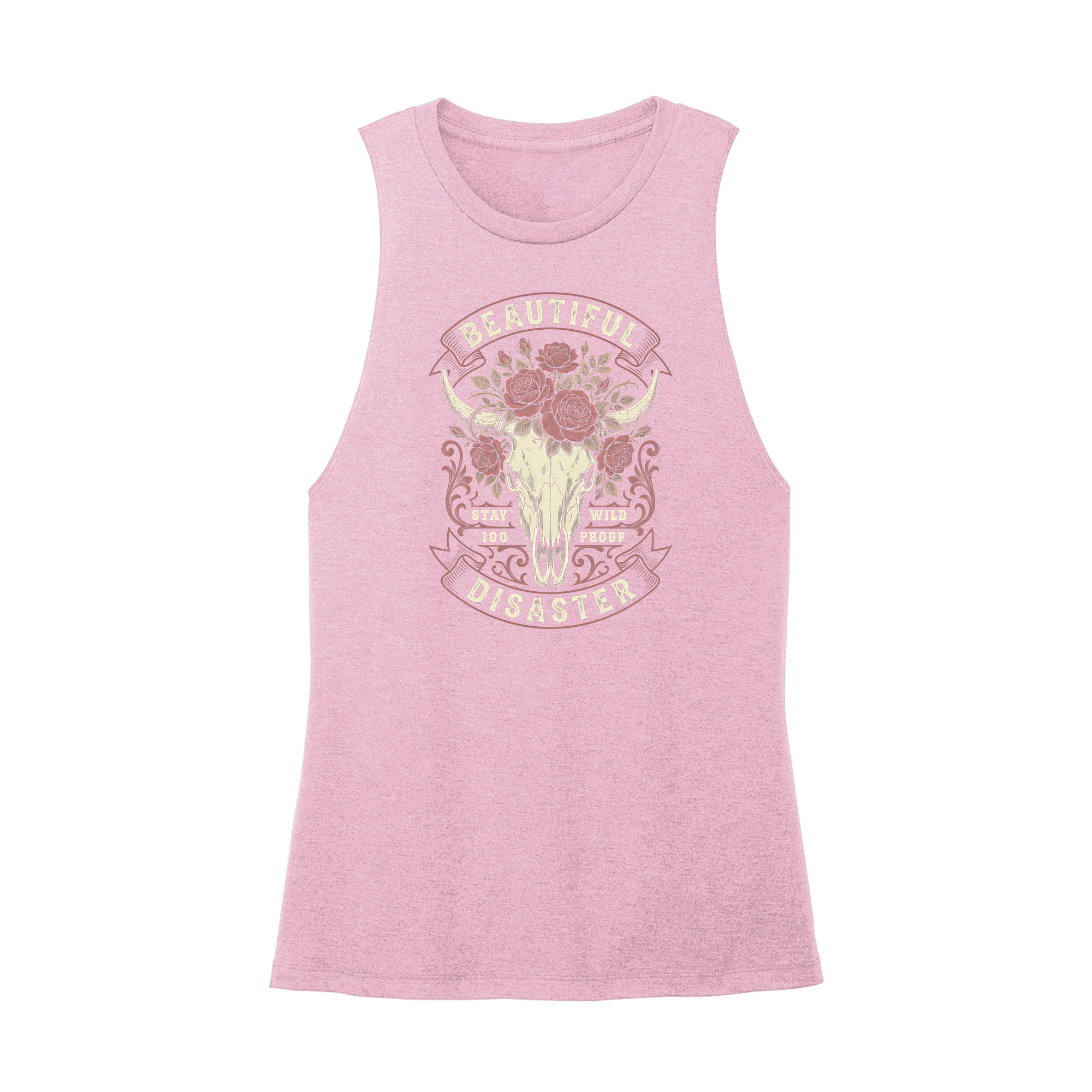 Womens X-Small Light Pink Muscle Tank