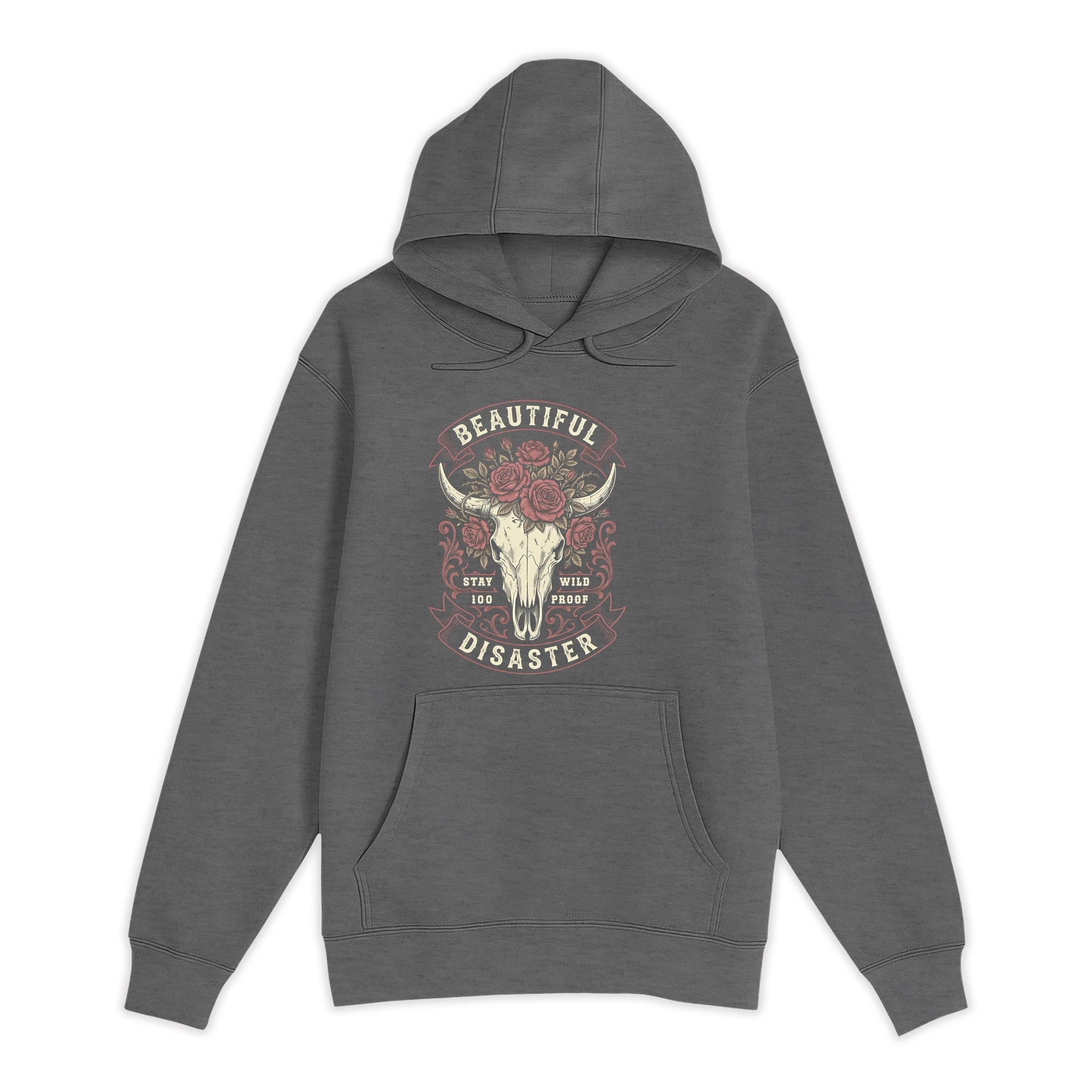 Unisex Small Charcoal Heather Pullover Hooded Sweatshirt