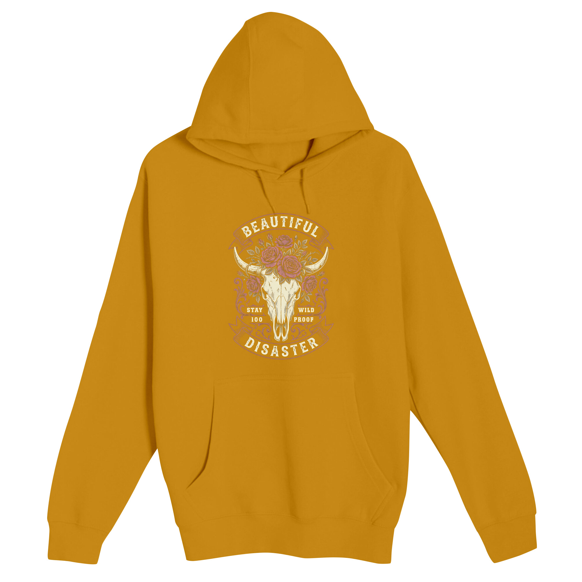 Unisex Small Yellow Pullover Hooded Sweatshirt