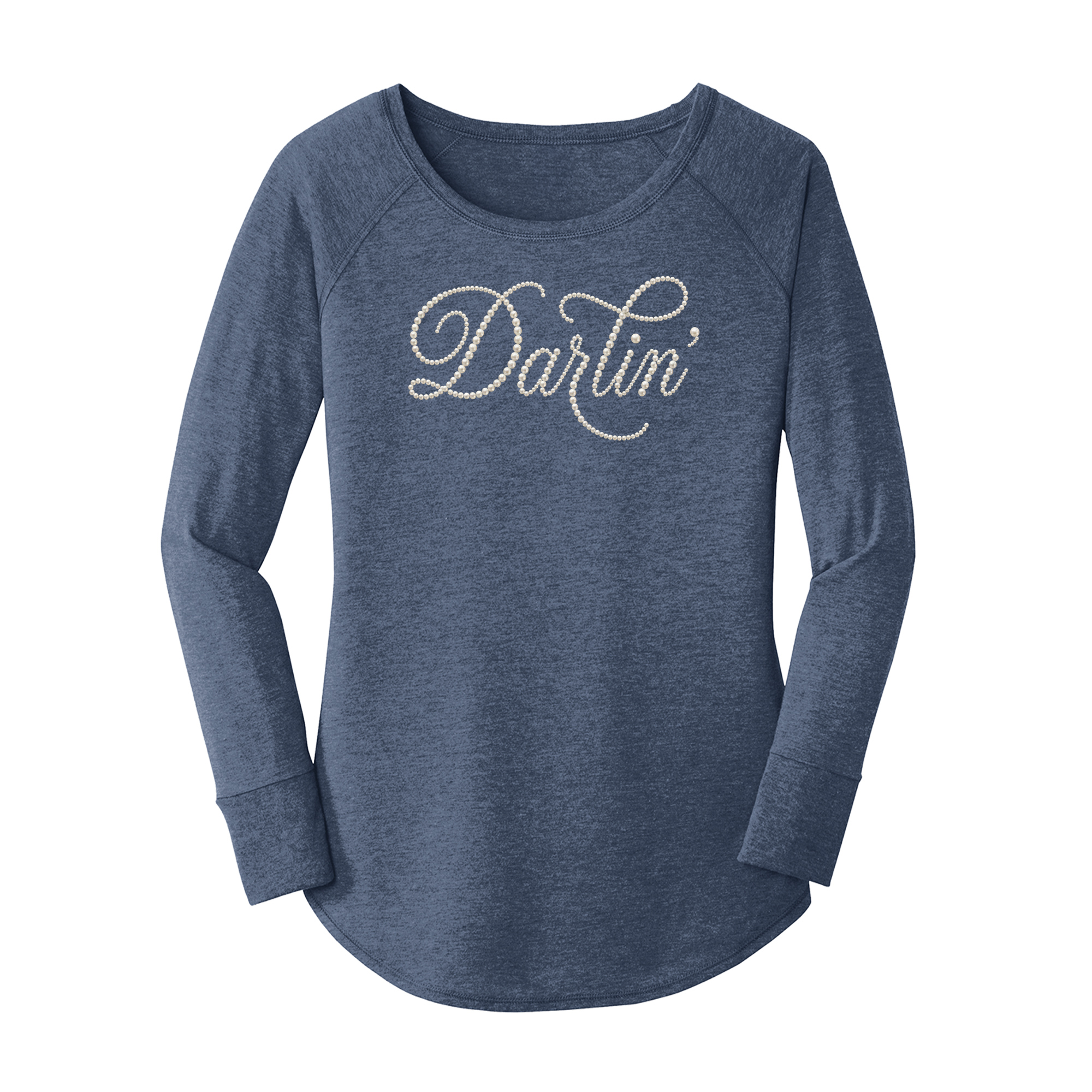 Womens X-Small Navy Heather Long Sleeve Tunic Tee