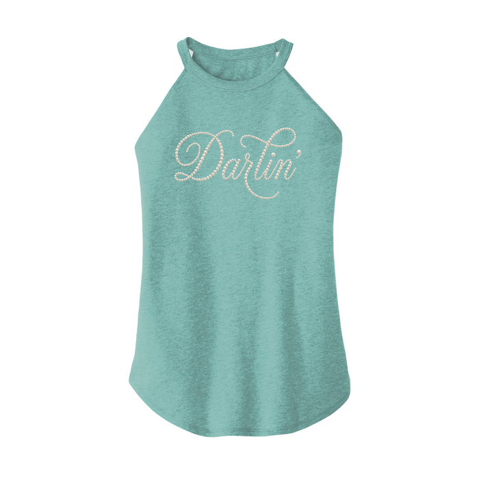 Womens X-Small Teal Rocker Tank Top