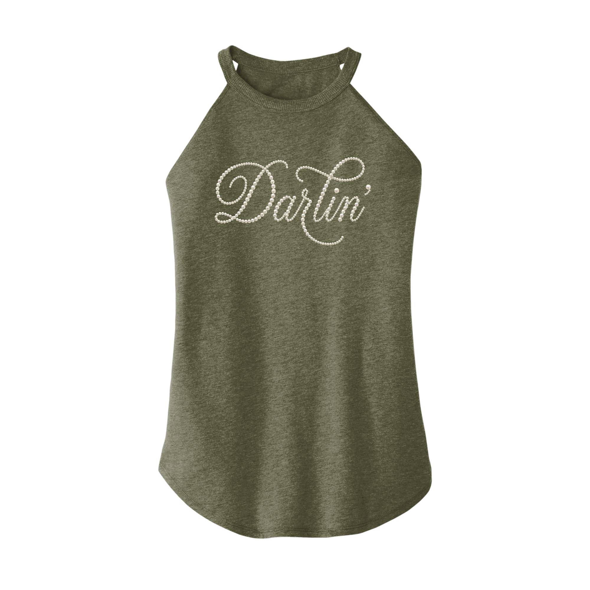 Womens X-Small Military Green Rocker Tank Top