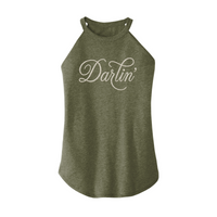 Womens X-Small Military Green Rocker Tank Top