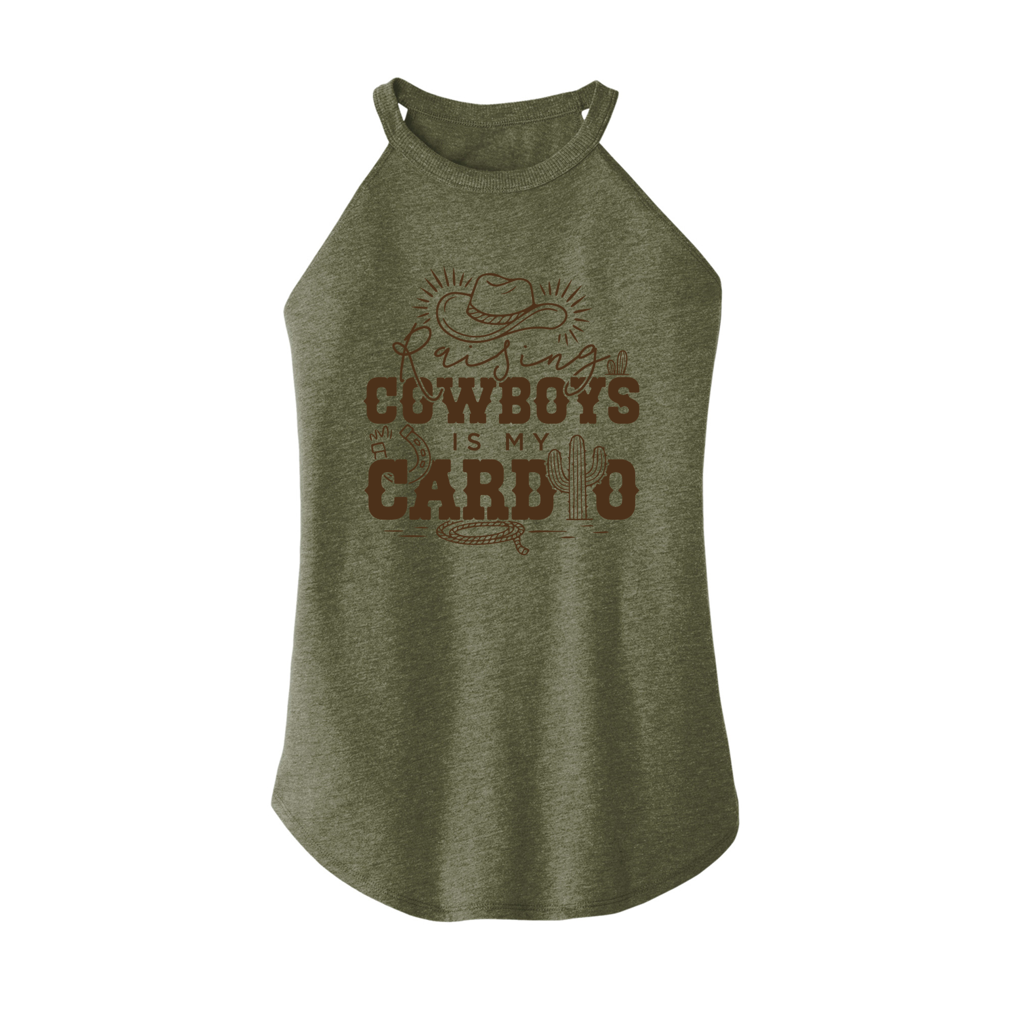 Womens X-Small Military Green Rocker Tank Top