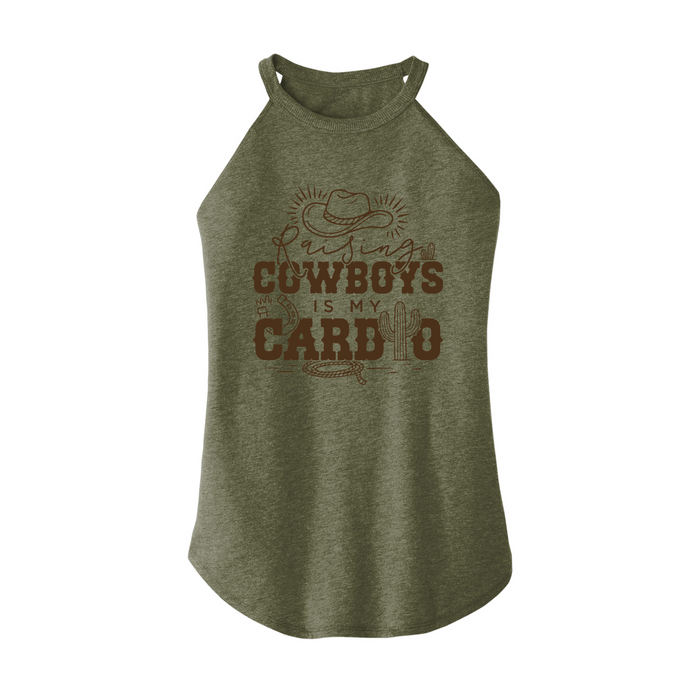 Womens X-Small Military Green Rocker Tank Top