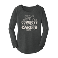 Womens X-Small Dark Heather Gray Long Sleeve Tunic Tee