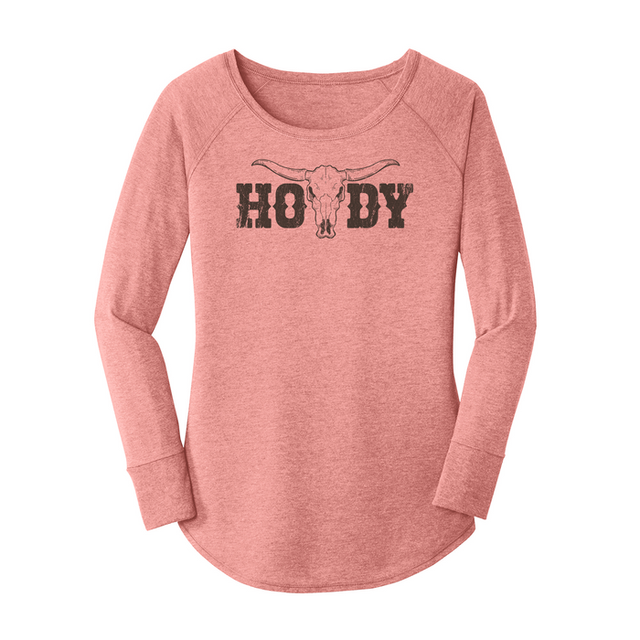 Womens X-Small Light Pink Long Sleeve Tunic Tee