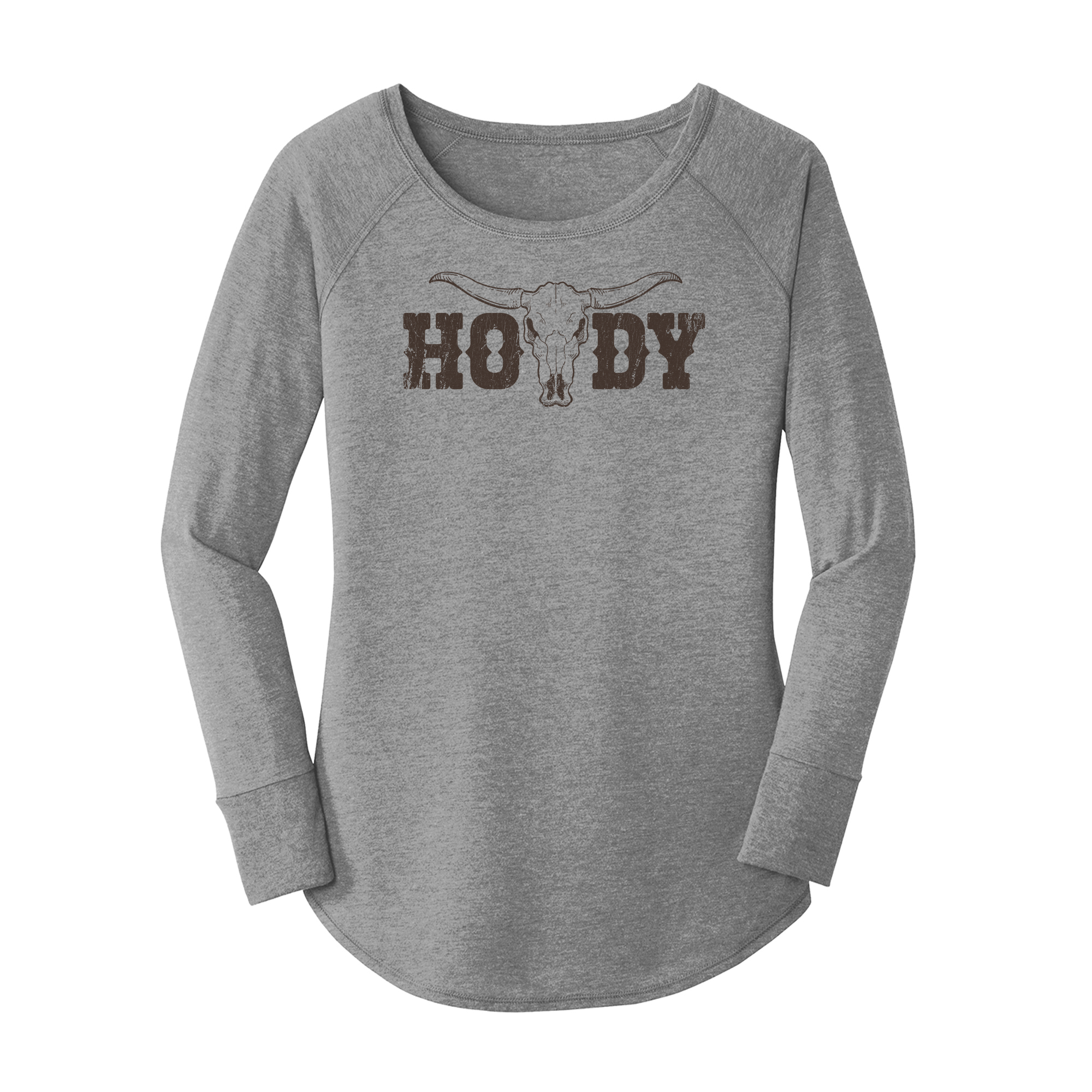 Womens X-Small Grey Long Sleeve Tunic Tee