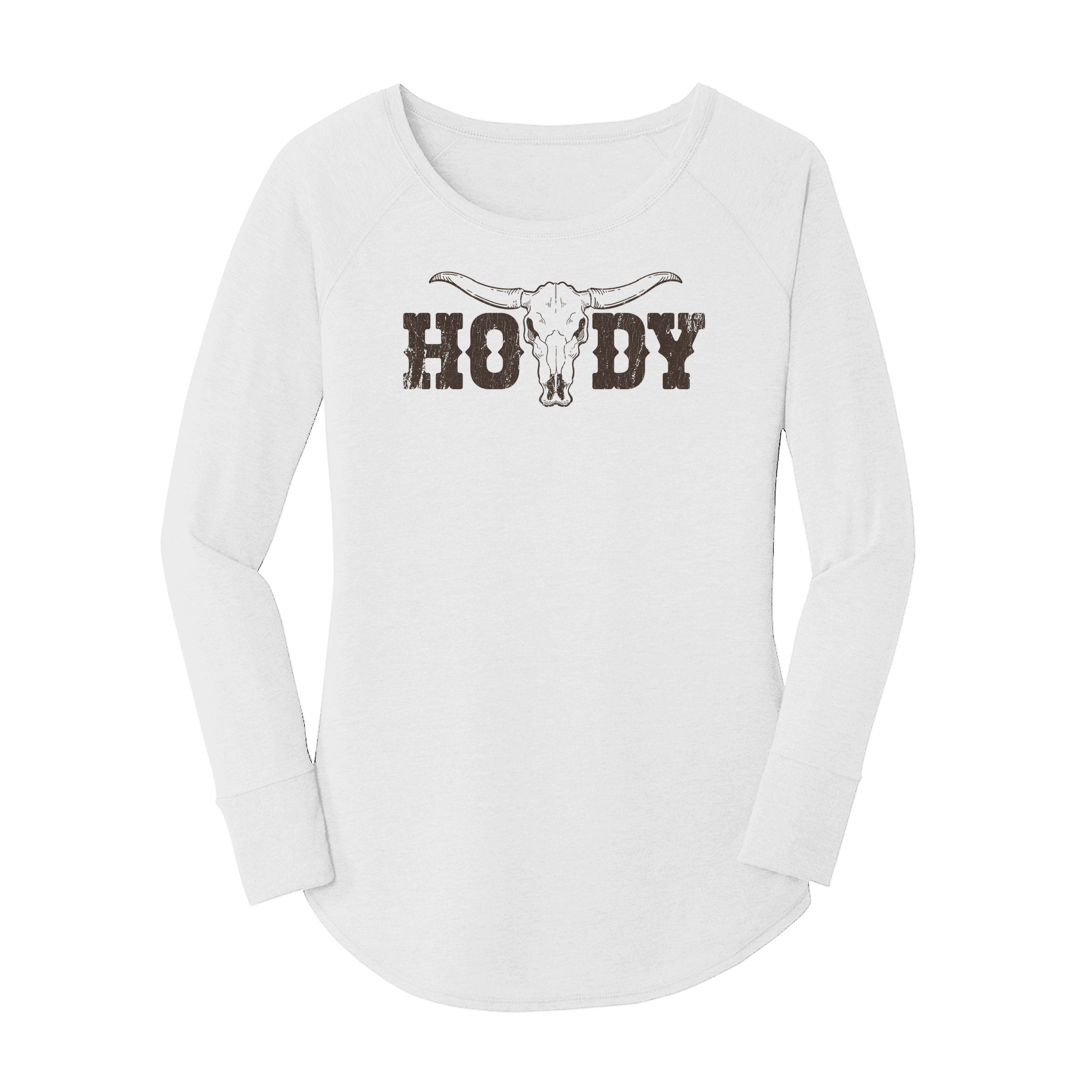 Womens X-Small White Long Sleeve Tunic Tee