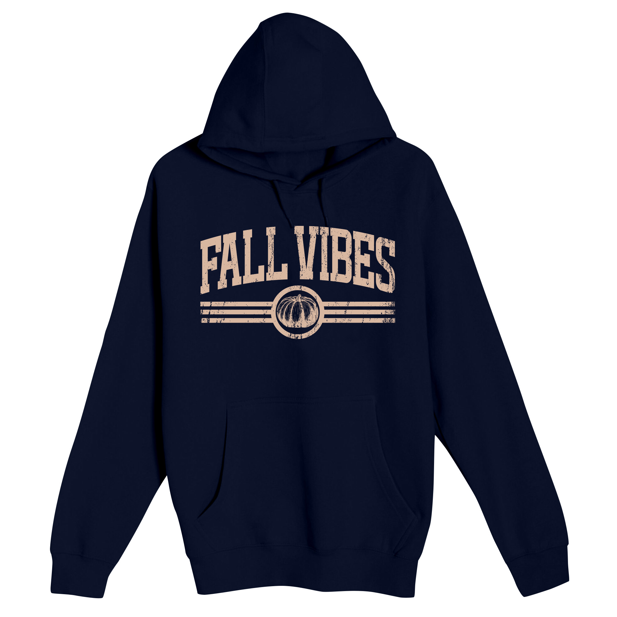 Unisex Small Navy Pullover Hooded Sweatshirt