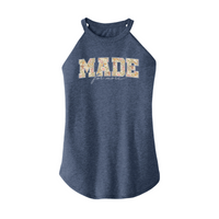 Womens X-Small Navy Heather Rocker Tank Top