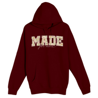 Unisex Small Burgundy Pullover Hooded Sweatshirt