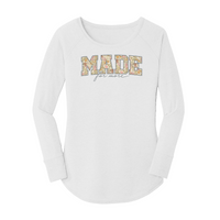 Womens X-Small White Long Sleeve Tunic Tee