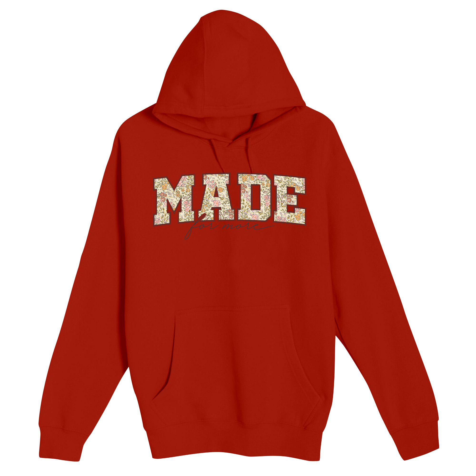 Unisex Small Red Pullover Hooded Sweatshirt