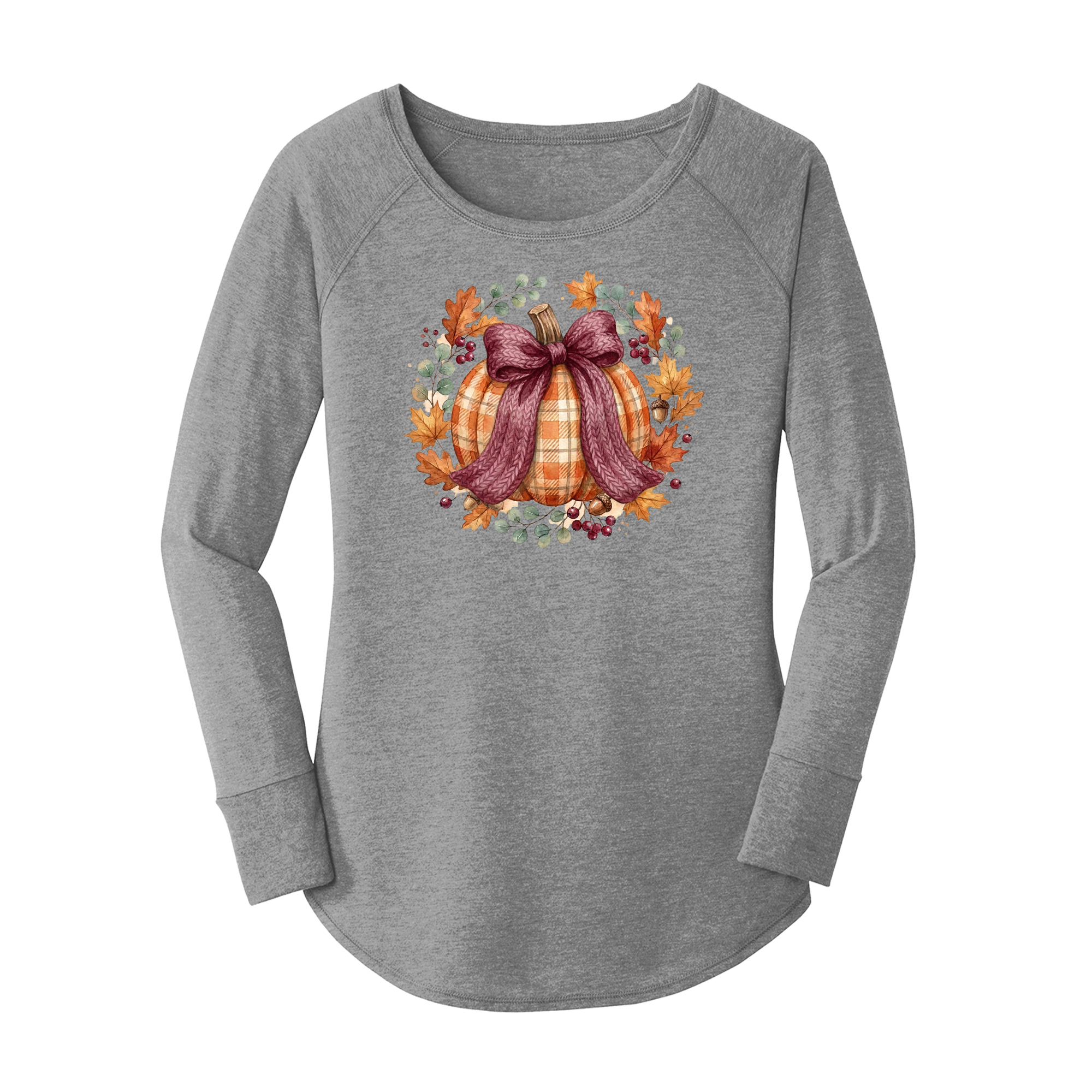 Womens X-Small Grey Long Sleeve Tunic Tee