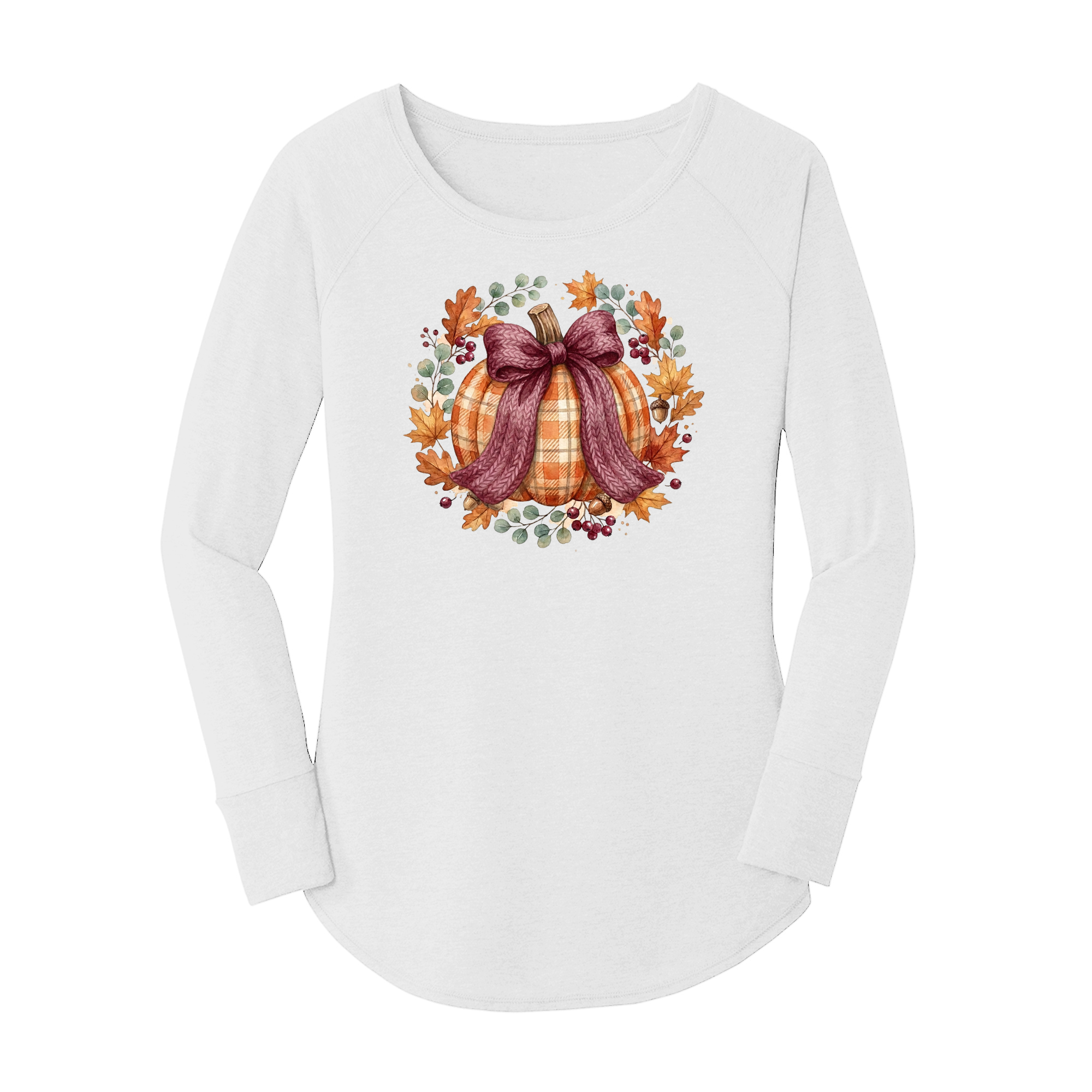 Womens X-Small White Long Sleeve Tunic Tee