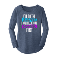 Womens X-Small Navy Heather Long Sleeve Tunic Tee