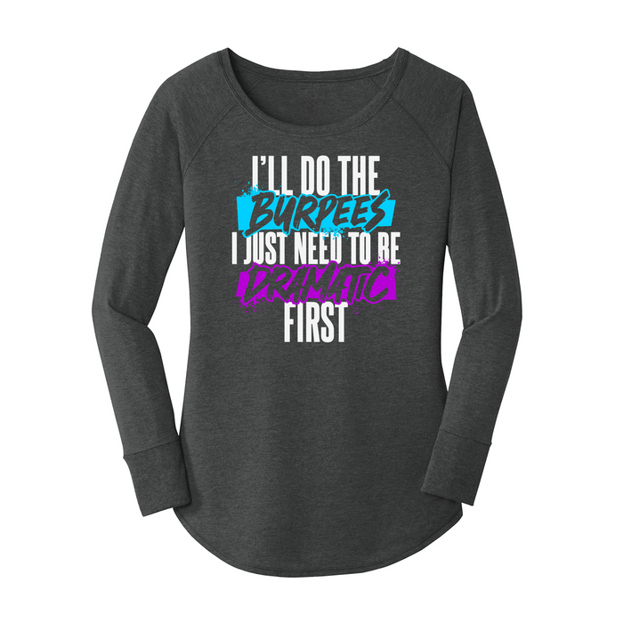 Womens X-Small Dark Heather Gray Long Sleeve Tunic Tee