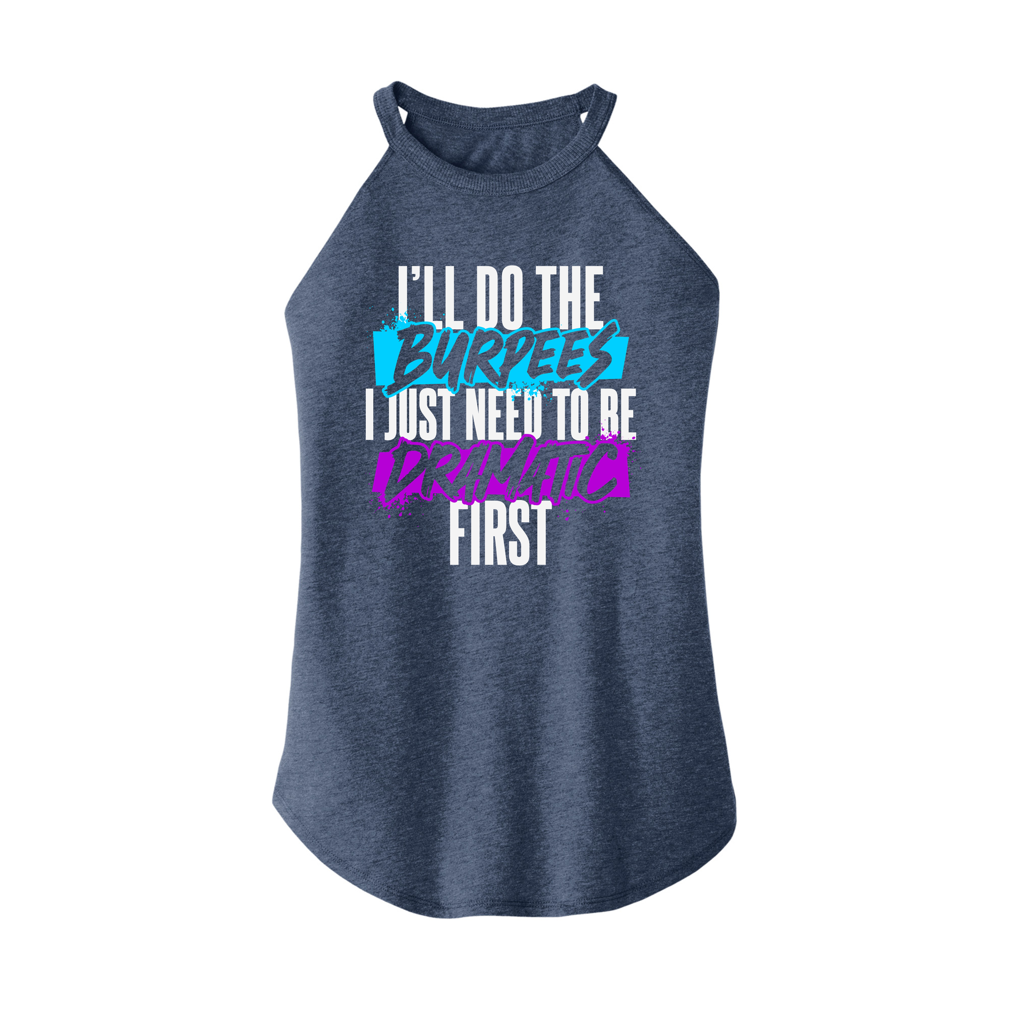 Womens X-Small Navy Heather Rocker Tank Top