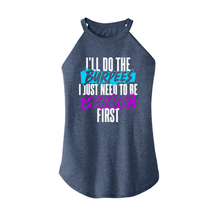 Womens X-Small Navy Heather Rocker Tank Top
