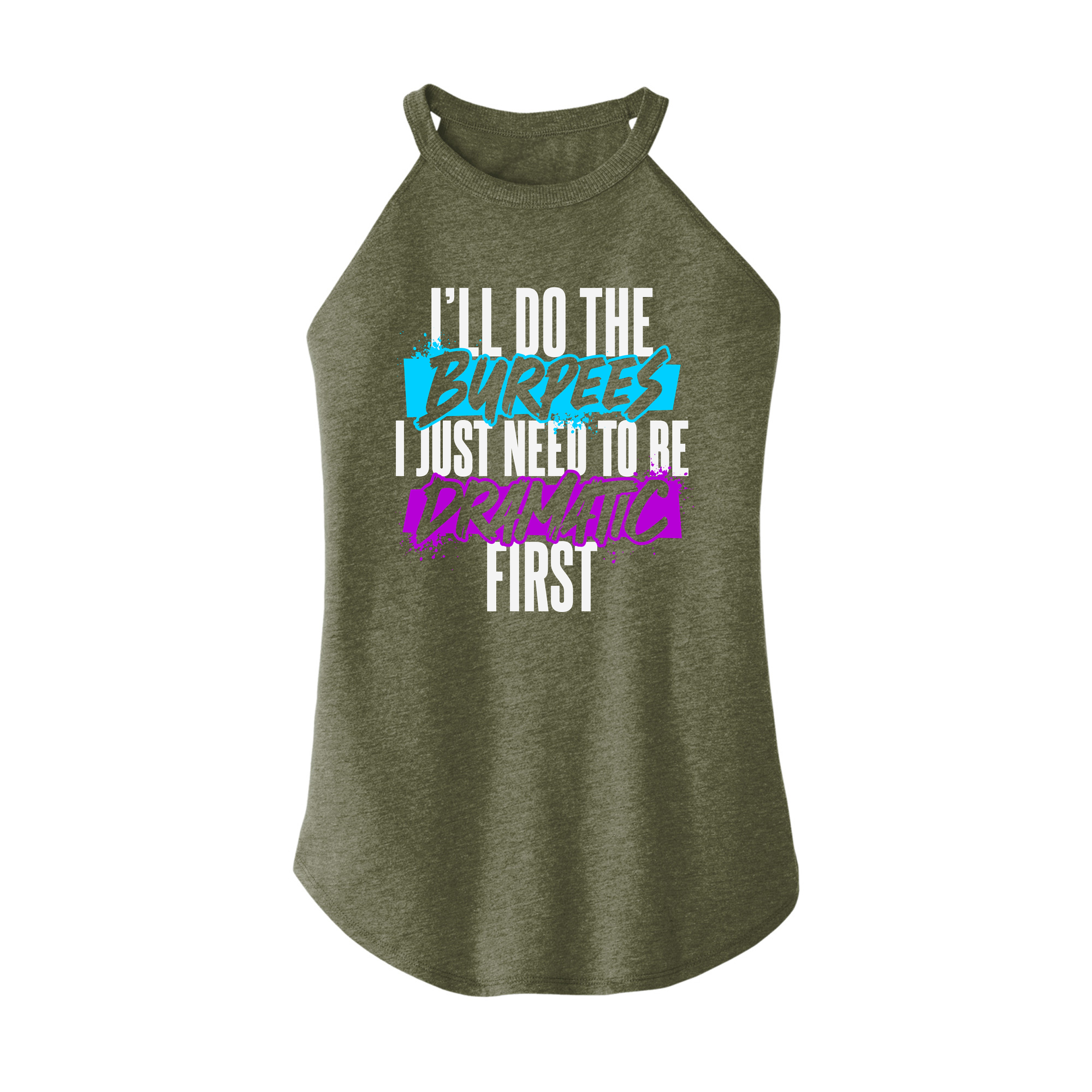 Womens X-Small Military Green Rocker Tank Top