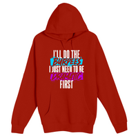 Unisex Small Red Pullover Hooded Sweatshirt