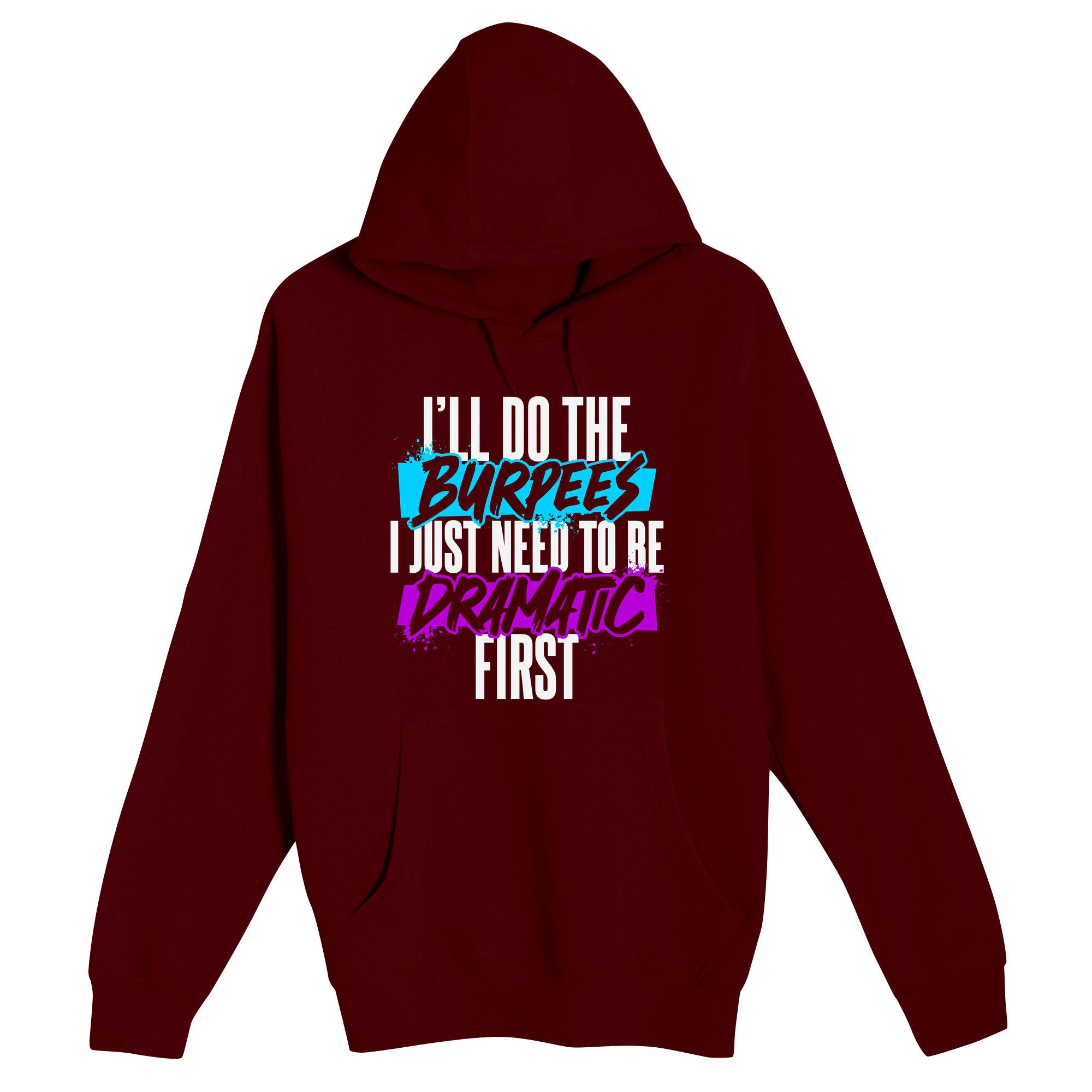 Unisex Small Burgundy Pullover Hooded Sweatshirt
